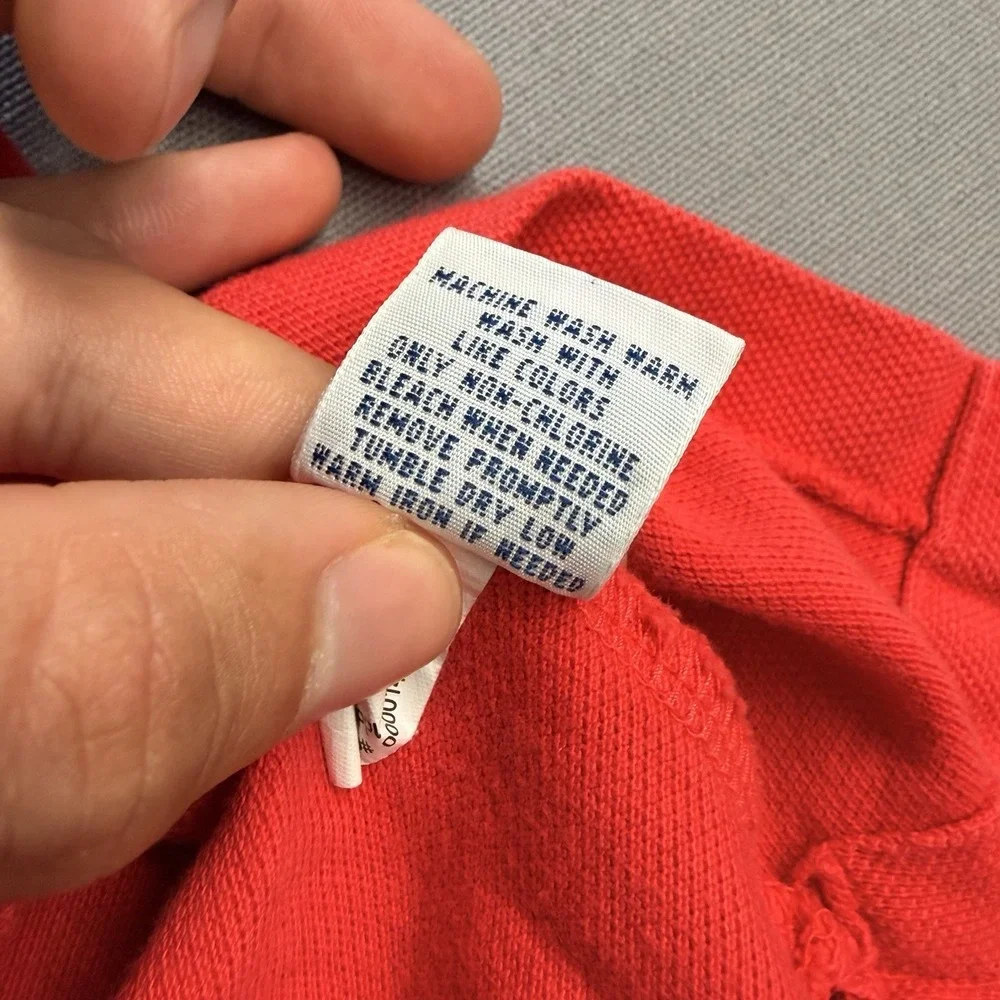 Polo Ralph Lauren Mens Polo Shirt Size L Red w Blue Pony Short Sleeve